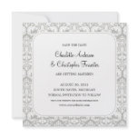 Damask Wedding Save the Date Cards Silver Cloud Custom Invites