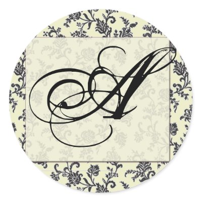 Damask wedding seals stickers by aslentz