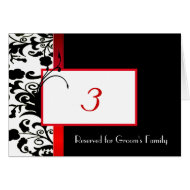 Damask Wedding Table Number Card card