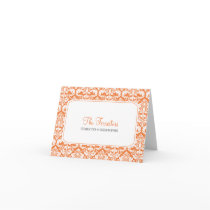 Damask Wedding Thank You Cards Coral Rose cards
