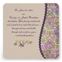 Damask Wedding Vow Renewal Announcement