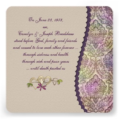 Damask Wedding Vow Renewal Announcement