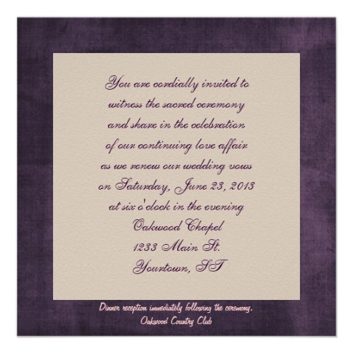 Damask Wedding Vow Renewal Announcement