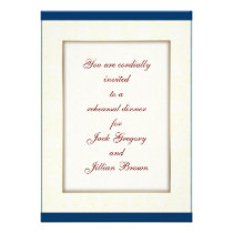 Damask-white Accents rehearsal dinner invitation invitations
