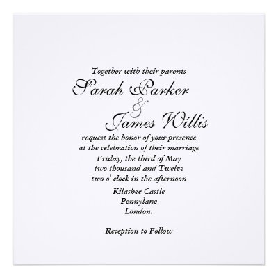 Damask white linen & canary yellow  Wedding Invite