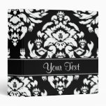 Damask White on Black Binder