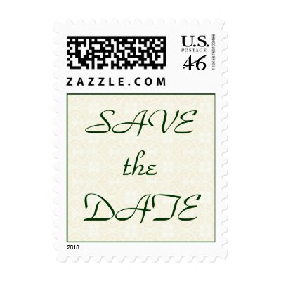 Damask White Save-The-Date stamp