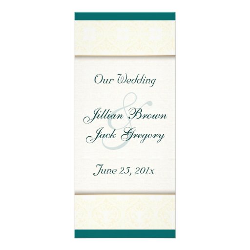 Damask White WEDDING Program Rack Card Design