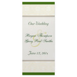 Damask White WEDDING Program Personalized Rack Card