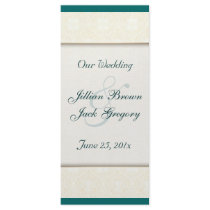 Damask White WEDDING Program Rack Card Design