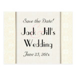 Damask White WEDDING Save-the-Date Post Cards