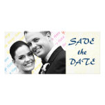 Damask White WEDDING Save-the-Date Rack Card