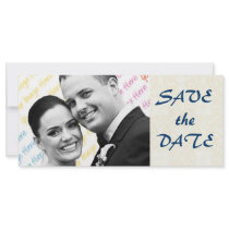 Damask White WEDDING Save-the-Date Rack Card