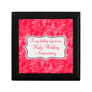 Damask wife Ruby wedding gift box red black