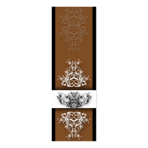 Damask Wildflowers, CELINE in Brown & Black Business Cards (front side)