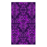 Damask Wildflowers, Embossed Metal in Purple business cards