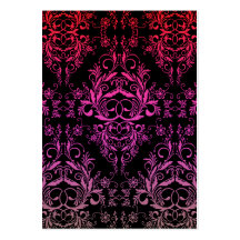 Damask Wildflowers, MIDNIGHT MASQUERADE Business Card Templates