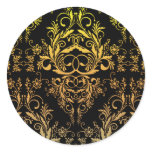 Damask Wildflowers, Midnight Masquerade in Gold Stickers