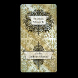 Damask Wildflowers, Morning Stars in Gold Custom Shipping Label