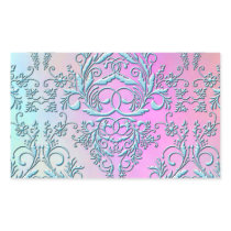 Damask Wildflowers, Party Lights in Blue & Pink Rectangle Stickers