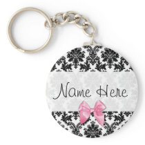 Damask with bow keychain