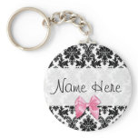 Damask with bow keychain