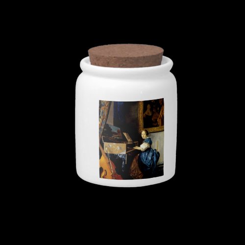 Dame on spinet by Johannes Vermeer Candy Jar