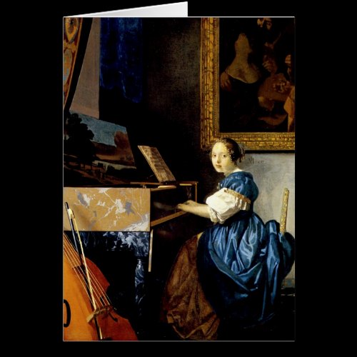 Dame on spinet by Johannes Vermeer Greeting Card