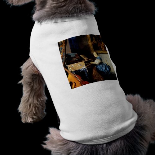 Dame on spinet by Johannes Vermeer Dog Tee