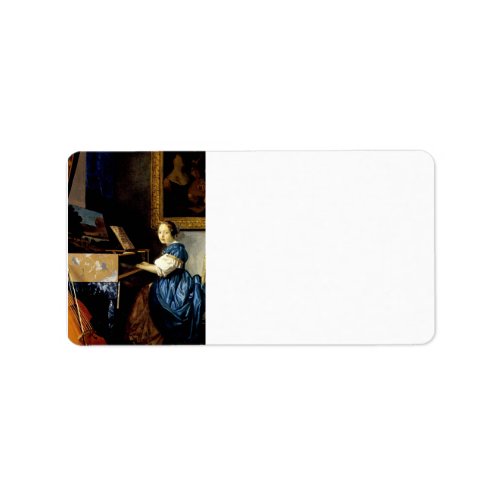 Dame on spinet by Johannes Vermeer Address Label