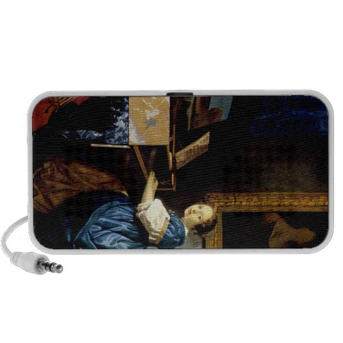 Dame on spinet by Johannes Vermeer Iphone Speaker