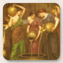 Danaides by JW Waterhouse, Vintage Victorian Art Beverage Coasters