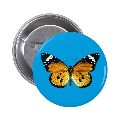 Danaus chrysippus butterfly button