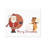 Danbo anda santa say Merry Chirtmas Stretched Canvas Print