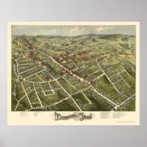 Danbury, CT Panoramic Map - 1875 Poster