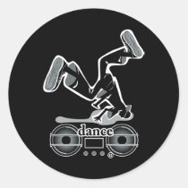 dance, hiphop, music, black, illustration, club, dancer, pop, graffiti, graphic, art, cool, vintage, street, dancing, breakdance, hip-hop, rap, break dance, Sticker with custom graphic design
