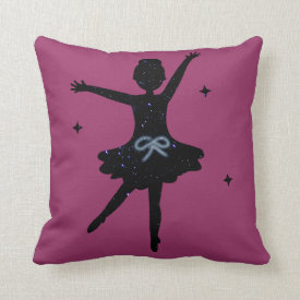 Dance Among the Stars, silhouette ballerina Pillows