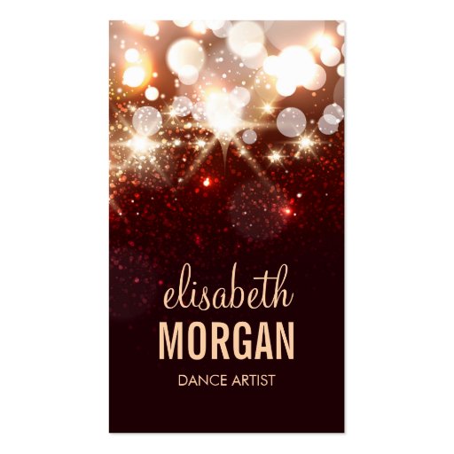 Dance Artist - Modern Glitter Sparkle Business Card Template (front side)