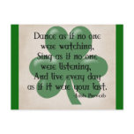 Dance as if :: Irish Proverb (Black Design) postcards