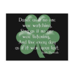 Dance as if :: Irish Proverb (White Design) postcards