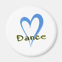 Dance blue heart fridge magnets