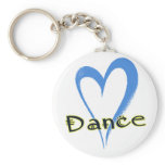 Dance blue heart keychains