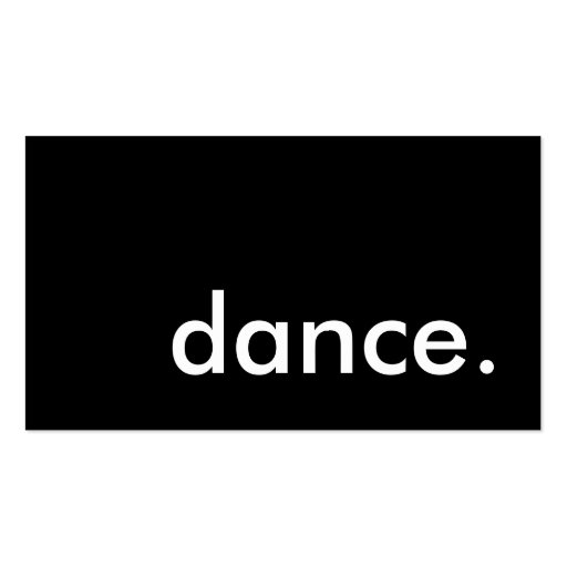 dance. business cards