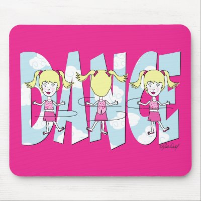 Dance Cartoon Girl Mouse Pad by justdahl