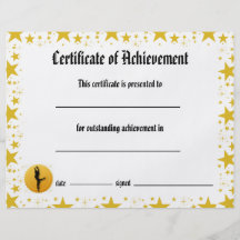 Dance Certificate of Achievement - Stars Lyrical Full Color Flyer