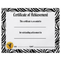 Dance Certificate of Achievement -Zebra Arabesque Flyer Design