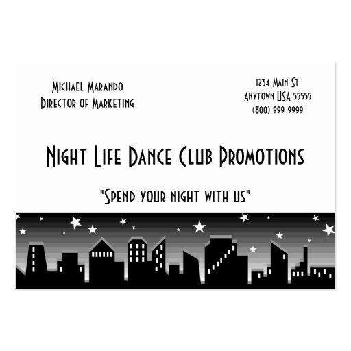 Dance Club Promoter Business Card