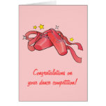Dance Competition Congratulations:Red Ballet Shoes Cards