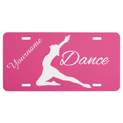 DANCE custom monogram & color license plate