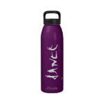 Dance Dancer Poses Silhouettes Custom Name Water Reusable Water Bottle